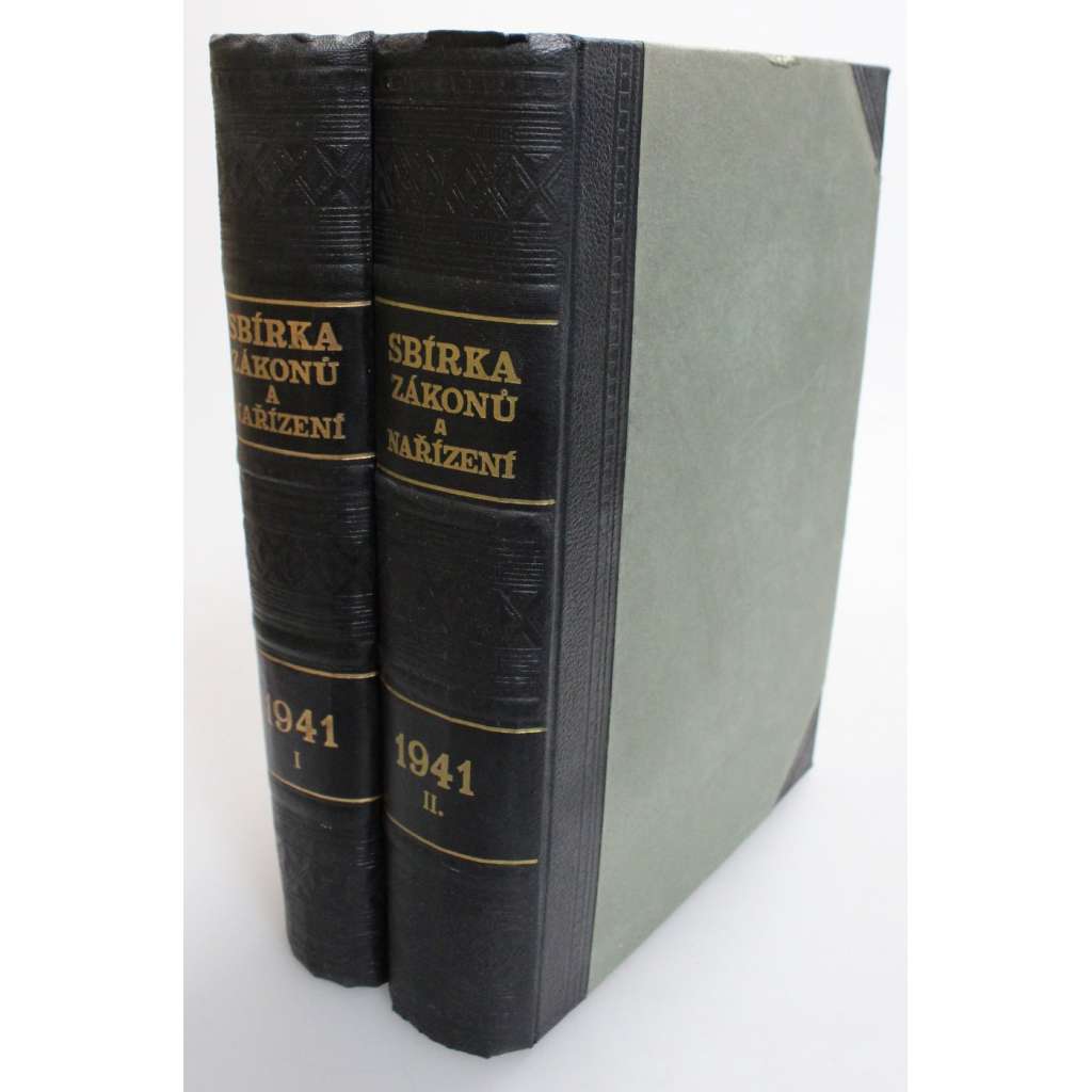 Sammlung der Gesetze und Verordnungen / Sbírka zákonů a nařízení 1941, svazek I.-II. (právo, protektorát, druhá světová válka, polokožená vazba - vazba kůže)
