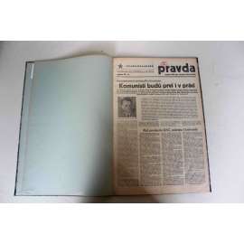Stredoslovenská Pravda. Orgán KSS pre stredné Slovensko 1945 (noviny, komunismus, mj. Klement Gottwald, Stalin, Debata o znárodnení bánk a priemyslu)