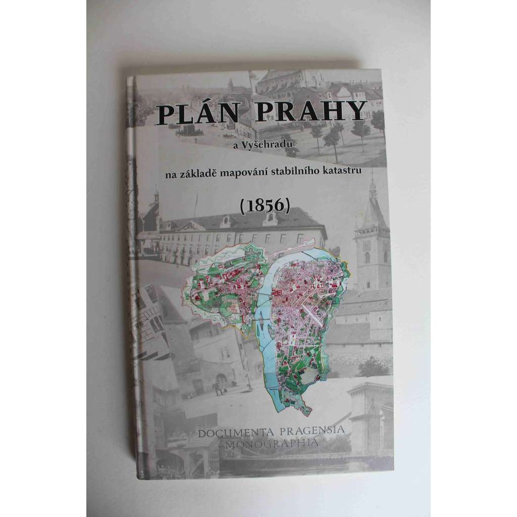 Plán Prahy a Vyšehradu na základě mapování stabilního katastru (1856) (Stabilní katastr, Praha, geografie, katastrální mapa)