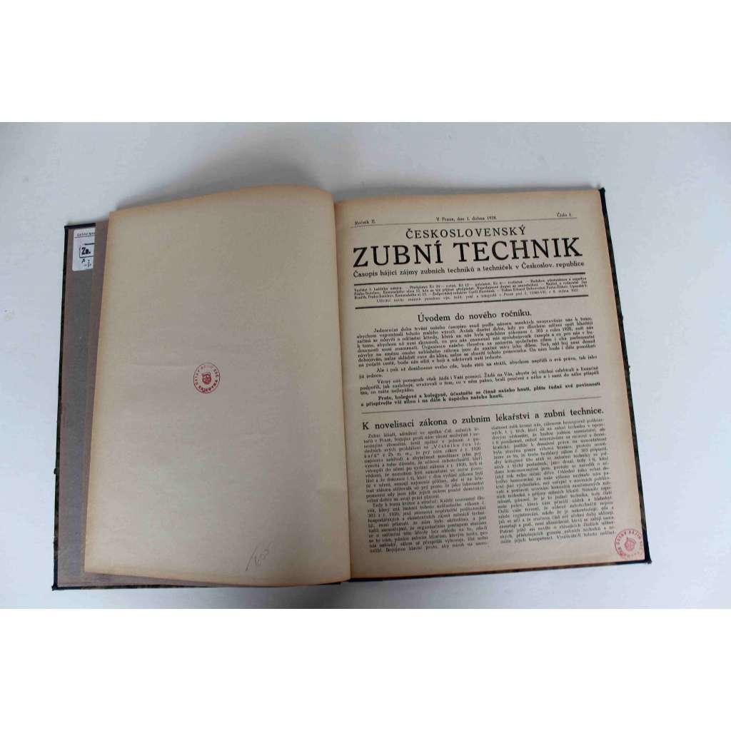 Československý zubní technik 1928, ročník II. (časopis, stomatologie, zuby, zubařství, mj. Protestní schůze v Hradci Králové, Právní úprava zubní techniky, Odborná škola zubních techniků)