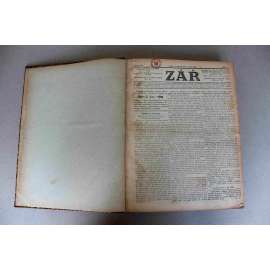 Zář. Krejcarový týdenník pracujícího lidu 1900-1903, ročník IV.-VII (noviny, týdeník, Rakousko Uhersko, mj. Hlaste se o své právo volební!; Augustin Smetana, K odvodu branců, První máj!, Dělnická výstava v Praze, Města budoucnosti)