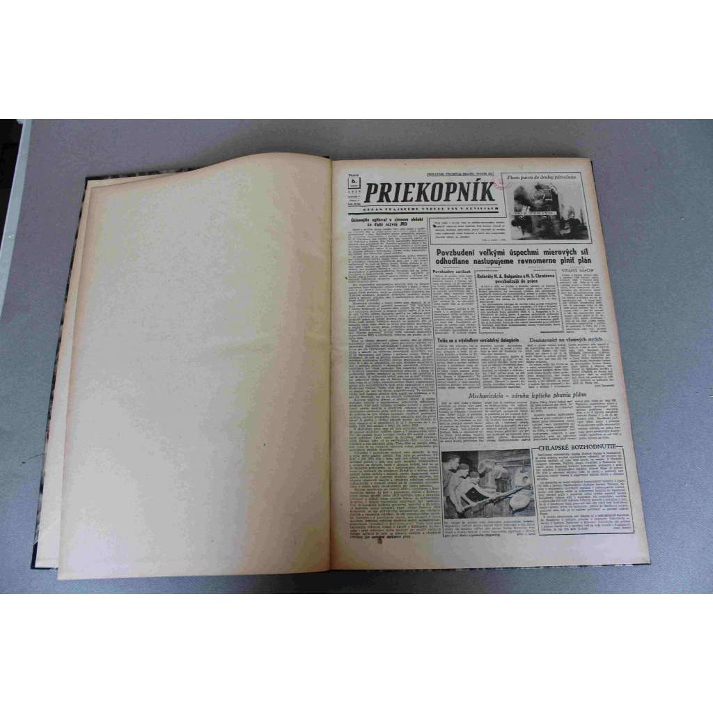 Priekopník. Týždenník krajského výboru KSS v Košiciach 1956, roč. V. (noviny, týdeník, komunismus, Košice, mj. Usilovnou prácou zvýšime tempo socialistickej výstavby, Leninizmus žije v činoch miliónov ludí, V Gorkách, Vitazná cesta KSČ)