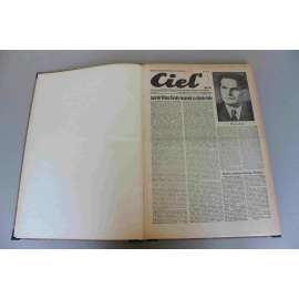 Cieľ. Orgán OV KSS a rady ONV v Žiline 1952, roč. VI (červen-prosinec) (noviny, Žilina, Slovensko, týdeník, mj. Všetky sily pre urýchlenú výstavbu Ostravska, Viliam Široký, Ilava, Oravská přehrada, Nejhlbšie opovrhnutie zradcami [Slánský, Reicin])