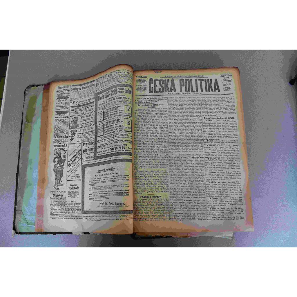Národní politika/Česká politika 1893, roč. XI (duben-červen) (noviny, deník, Rakousko Uhersko, mj. Krajinský sjezd obchodní omladiny v Pardubicích, Ústavní rozvrat v Srbsku, Nová Křižíkova továrna, Hrabě Taafe zase ve Vídni; inzerce Langhans)