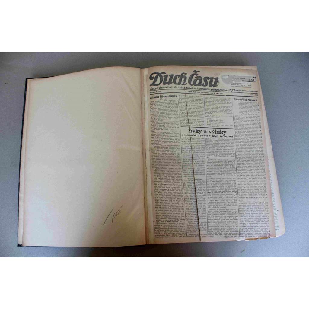 Duch Času. Časopis Československé sociální demokracie pro Moravu a Slezsko 1921, roč. XXIII. (Sociální demokracie, první republika, mj. Komunistický zločin loupežné vraždy, President Masaryk v Brně, 28. říjen, Napěti mezi Ruskem, Finskem a Japonskem)