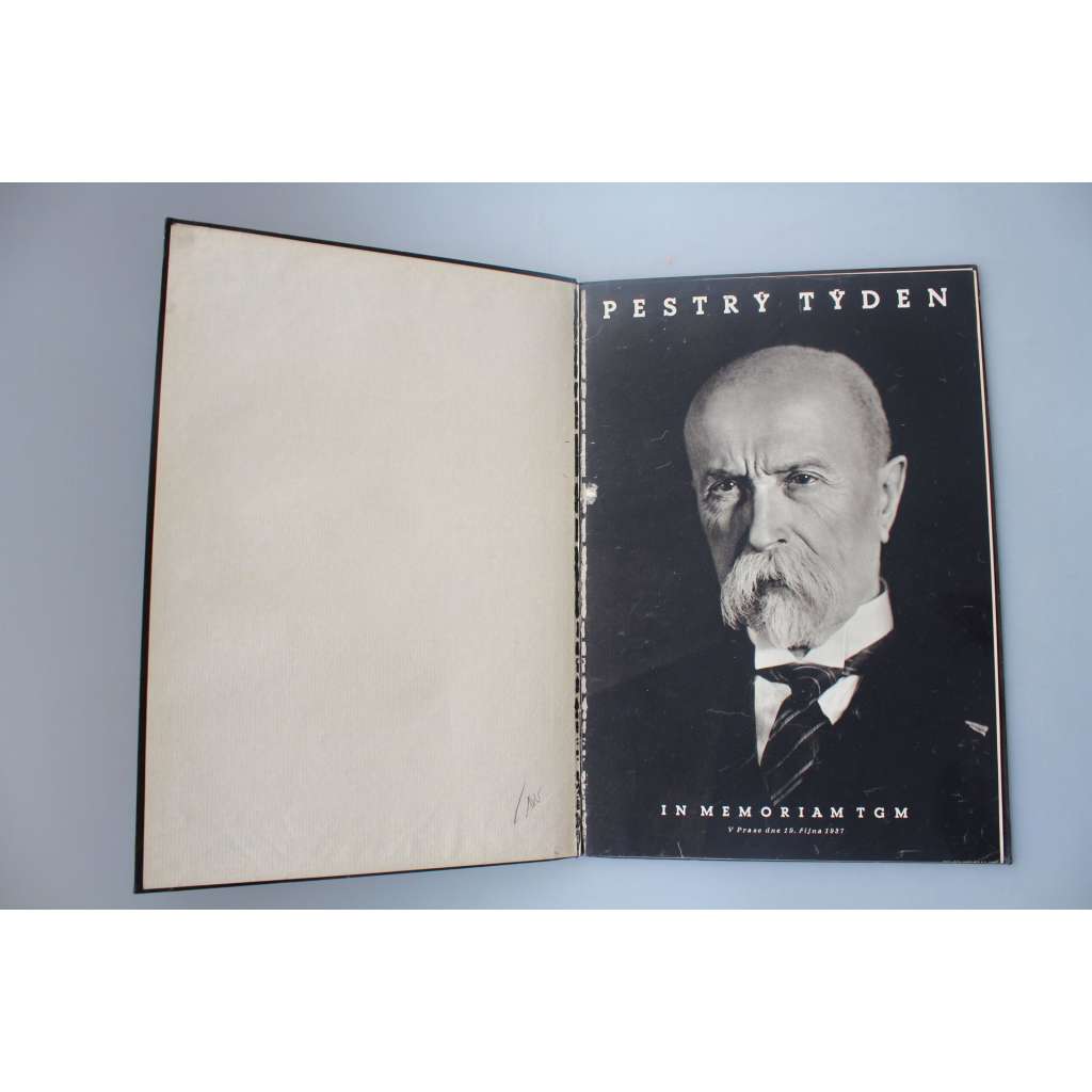 Pestrý týden 1937, 19.10. Im memoriam TGM (časopis, první republika, úmrtí Tomáš G. Masaryk, fotografie, hlubotisk)