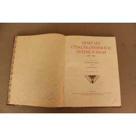 Deset let Československých státních drah 1918-1928 (Železnice, vlaky, mj. J. Kovařík - Stavba železničních mostů; M. Chlumecký - Pražská nádražní otázka; Stavba nových drah; Stavba železničních budov; polokožená vazba - vazba kůže)