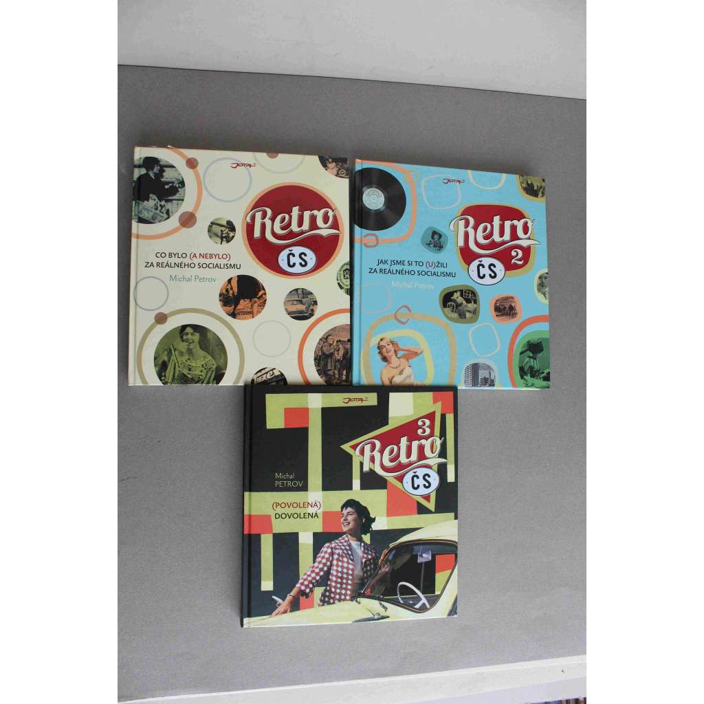 Retro ČS 3 svazky (Retro ČS. Co bylo (a nebylo) za reálného socialismu; Retro ČS. 2, Jak jsme si to (u)žili za reálného socialismu; Retro ČS. 3, (Povolená) dovolená; komunismus, socialistický konzum, reklama)