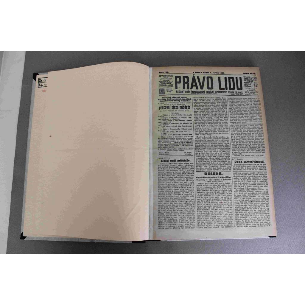 Právo lidu 1924, roč. XXXIII (červen) (noviny, deník, první republika, sociální demokracie, mj. Bezvládí v Německu, Hradec Králové, Po atentátu na dra Seipela, Bolševici a cla, Benzinová aféra)