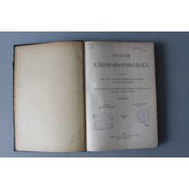 Obzor národohospodářský 1896, roč. I. (časopis, ekonomie, hospodářství, mj. Umělecký průmysl na výstavě Berlínské; Vysoké ceny železa v Rakousku; Všeobecné školy řemeslnické)