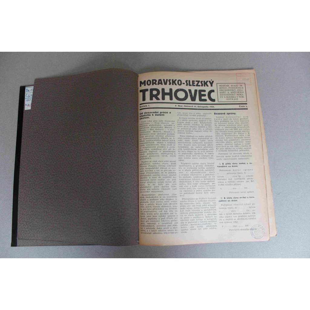 Moravsko-Slezský trhovec 1931-1932, roč. I.-II. (časopis, Morava, Slezsko, první republika, mj. Výroční trhy, Proti škůdcům podomního obchodu, Rozhledy hokynářů a budkařů)