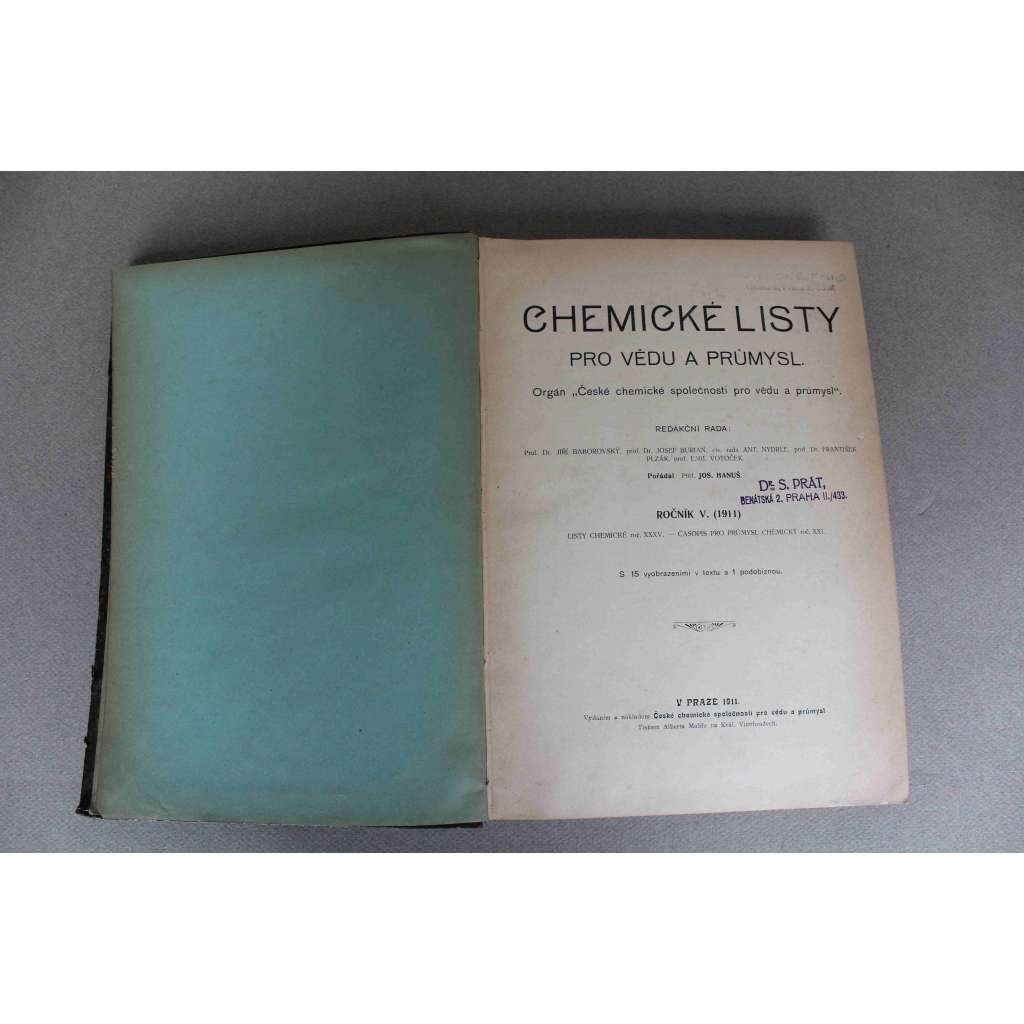 Chemické listy pro vědu a průmysl 1911. roč. 5 (časopis, chemie, mj. Jednoduchá zkouška na ketosy, O viskositě skla, Sušení brambor, Výroba piva, Aceton, O štěpení hydrazonů)