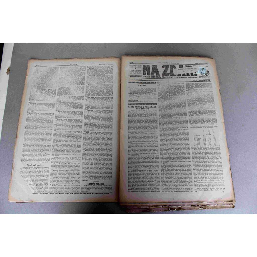 Na zdar! 1922, roč. XXVIII. (noviny, týdeník, hornictví, mj. Explose důlní a její příčiny, Mzdy horníků a exekuce, O zlatodůl Roudný, Nezaměstnanost na Nučicku, Karel Marx a dělnictvo, Rakovník, Rosicko, Kladensko, Zlato v Čechách)