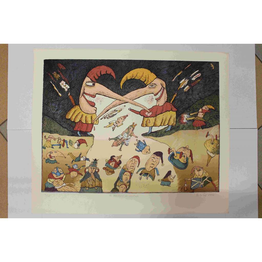 Ze srdíčka do srdíčka (grafika) - Poš Petr, ak. mal. (malíř, grafik) litografie, číslo 14/50, podpis Petr Poš HOL Ze srdíčka do srdíčka (grafika) - Poš Petr, ak. mal. (malíř, grafik) litografie, číslo 14/50, podpis Petr Poš HOL