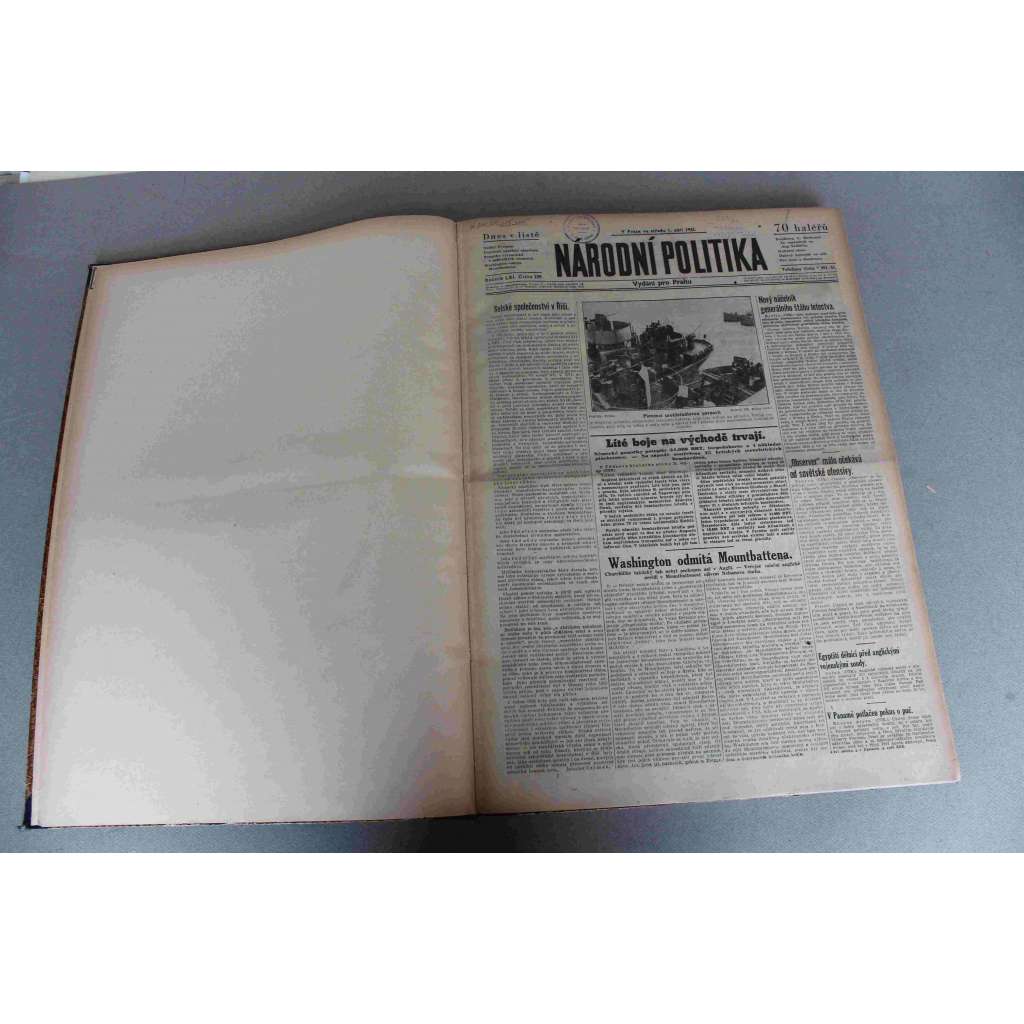 Národní politika 1943, roč. LXI. (září-říjen) (noviny, deník, protektorát, druhá světová válka, mj. Prudké boje na východě, Neštěstí italského národa, Prudké boje na středním Dněpru, Převaha německého dělostřelectva)