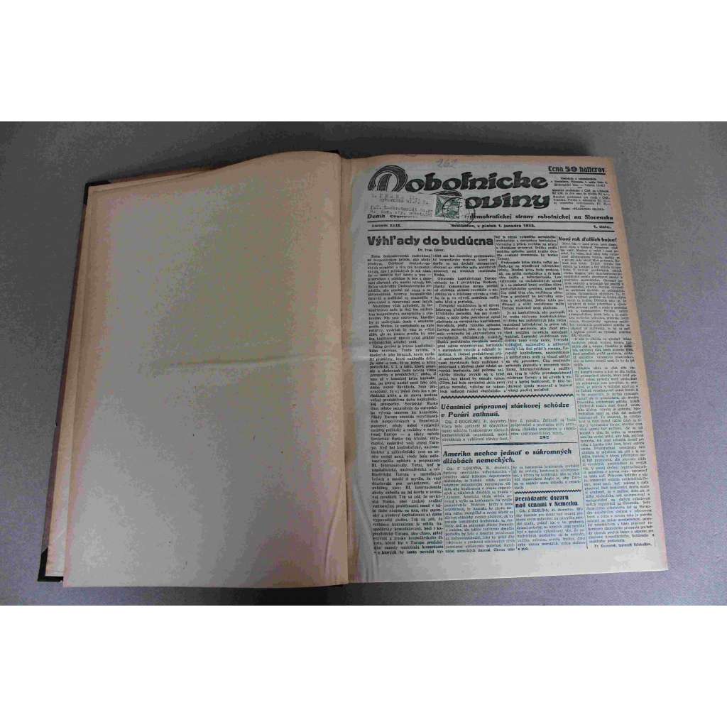 Robotnické noviny 1932, roč. XXIX. (leden-březen) (noviny, deník, první republika, Slovensko, mj. Výhlady do budúcna, Proces Stříbrný - Sichrovský, Baťa postaví fabriku tiež v Anglii, Japonsko dobýva pustiny, Volby Nemecko - Hindenburg [Hitler])