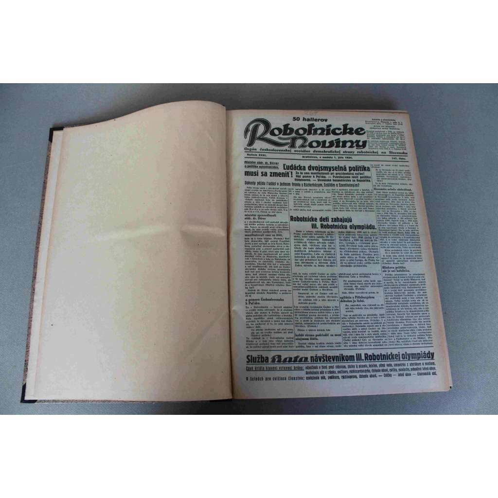 Robotnické noviny 1934, roč. XXXI. (červenec-září) (noviny, deník, první republika, Slovensko, mj. Itália tlačí na Albániu, Krvave potlačená vzbura úderníkov proti Hitlerovi [SA - Roehm, Schleicher], Rakúsko pod protektorát Itálie?, Stalin do Turecka?)