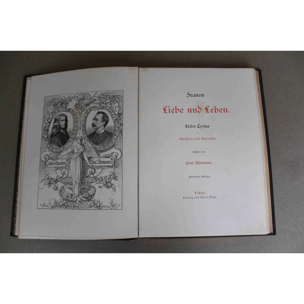 Frauen. Liebe und Leben. Lieder-Cyclus (poezie, lyrika; ilustrace Paul Thumann; zlacená tlačená vazba)