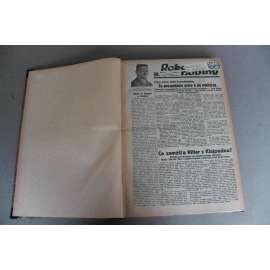 Robotnické noviny 1935, roč. 32 (říjen-prosinec (noviny, deník, první republika, Slovensko, mj. Zúrivé boje v Habeši, Mussolini, Nový Hitlerov pokus opanovat Rakúsko, K. štátnemu sviatku [Masaryk], Dr. E. Beneš novým prezidentom)
