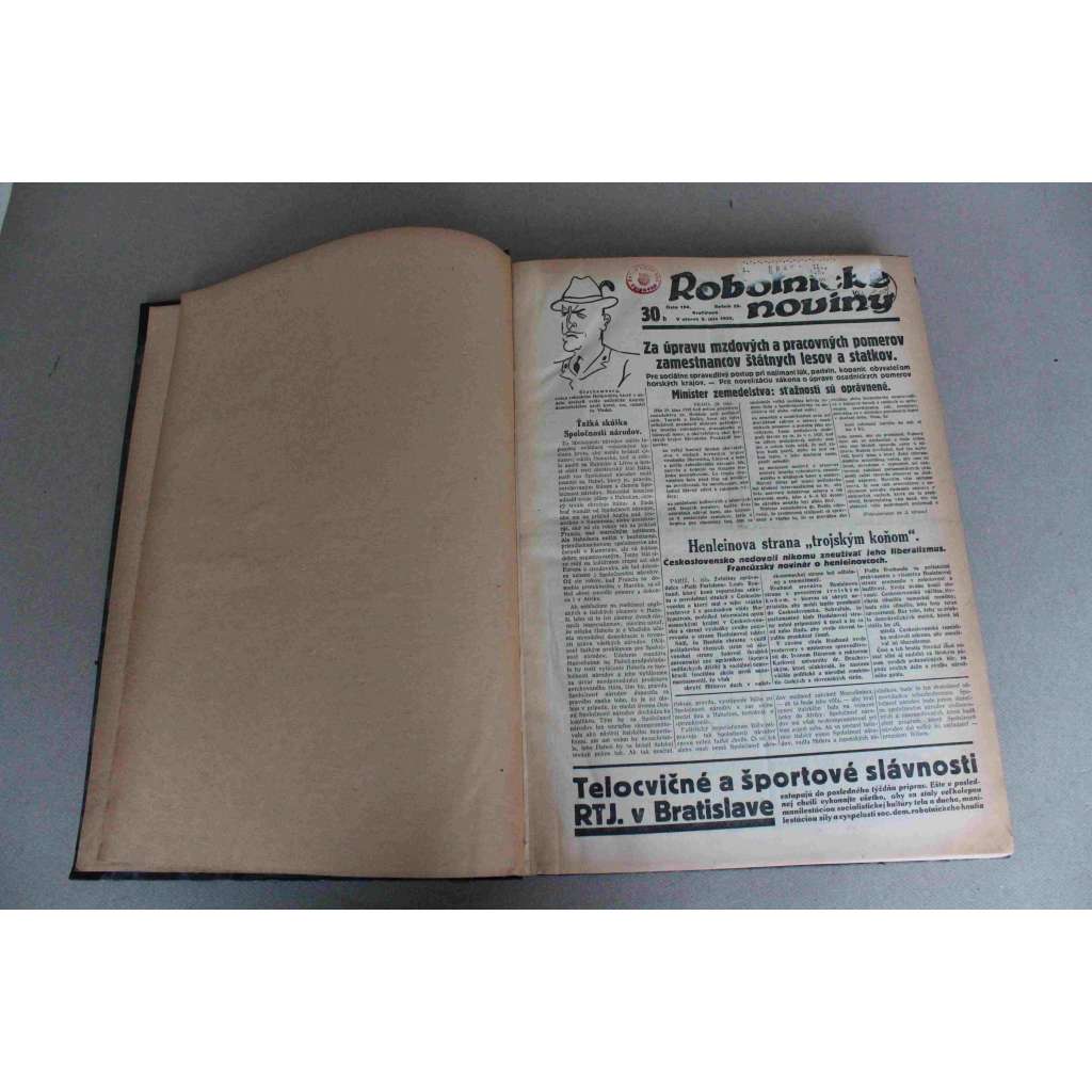 Robotnické noviny 1935, roč. 32 (červenec-září) (noviny, deník, první republika, Slovensko, mj. Henleinova strana trojským koňom, Nový teror v Juhoslávii, Göring vyhlásil vojnu katolíckej cirkvi, Italsko-habešský spor, Henleinovci)