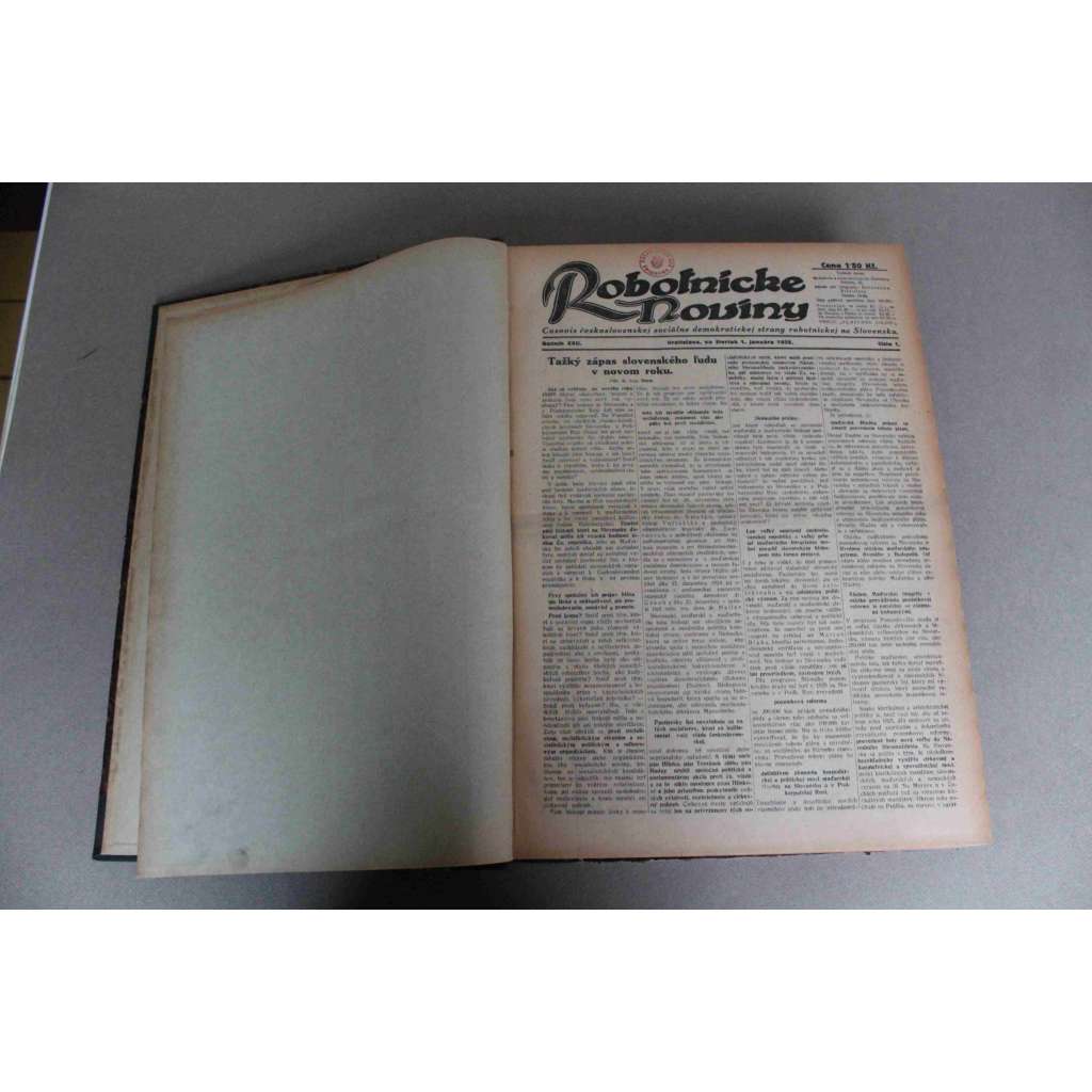 Robotnické noviny 1925, roč. XXII. (leden-červen) (noviny, deník, první republika, Slovensko, mj. Československo-Polsko, Z sovietského raja, Pastiersky list, Habsburgské strašidlo, Hlinka v zrkadle pravdy, Prvý máj 1925)