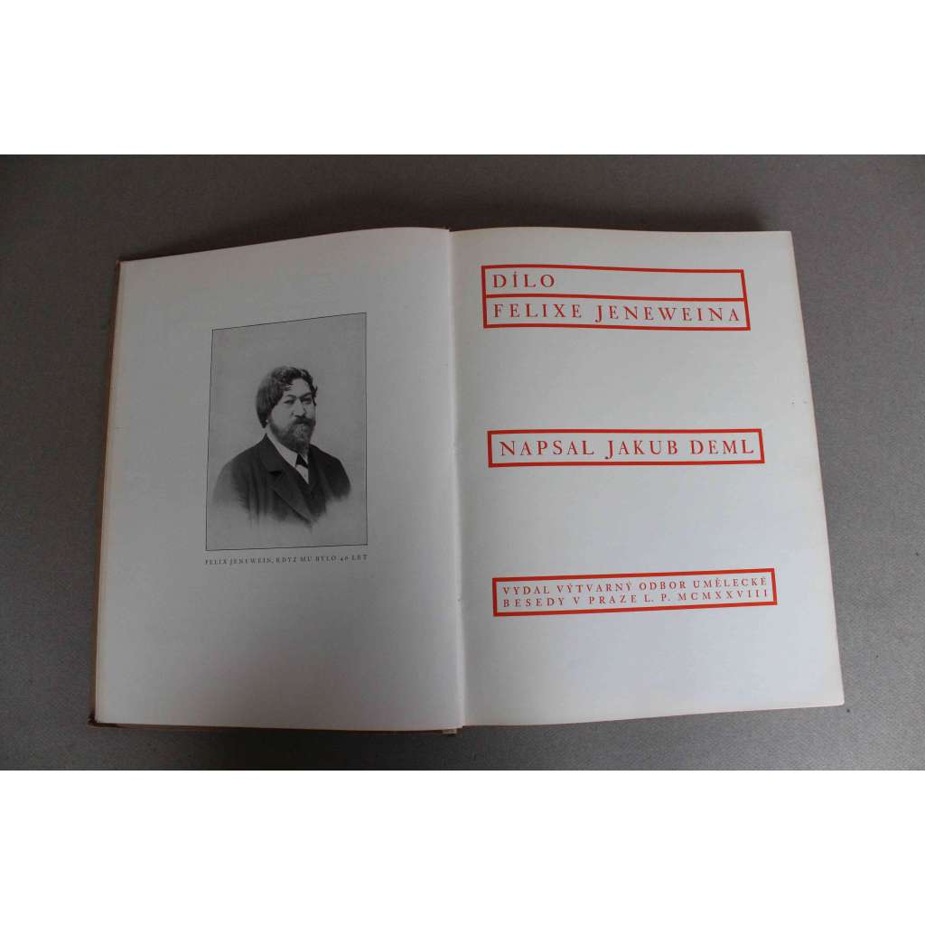 Dílo Felixe Jeneweina (malířství, knižní ilustrace; podpis Jakub Deml; číslovaný výtisk 372; polopergamenová vazba - vazba kůže)