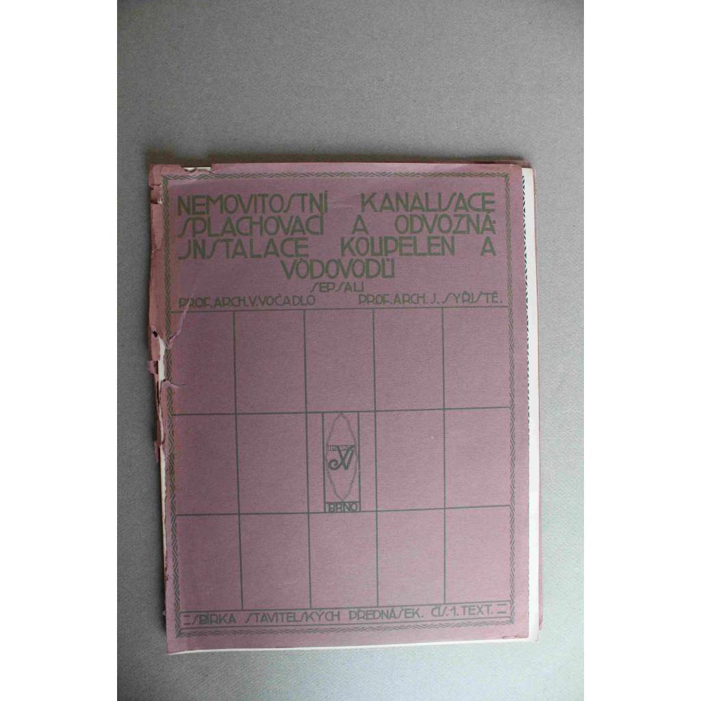 Nemovitostní kanalisace, splachovací a odvozná instalace koupelen a vodovodů 2 svazky (edice: Sbírka stavitelských přednášek) (stavebnictví, kanalizace, záchod, umyvadlo, kanál)