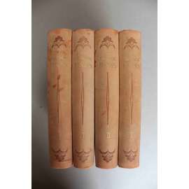 U nás. Nová kronika 4 díly (historický román, národní obrození, Náchod, Hronov; ilustrace Adolf Kašpar; celokožená vazba - vazba kůže)