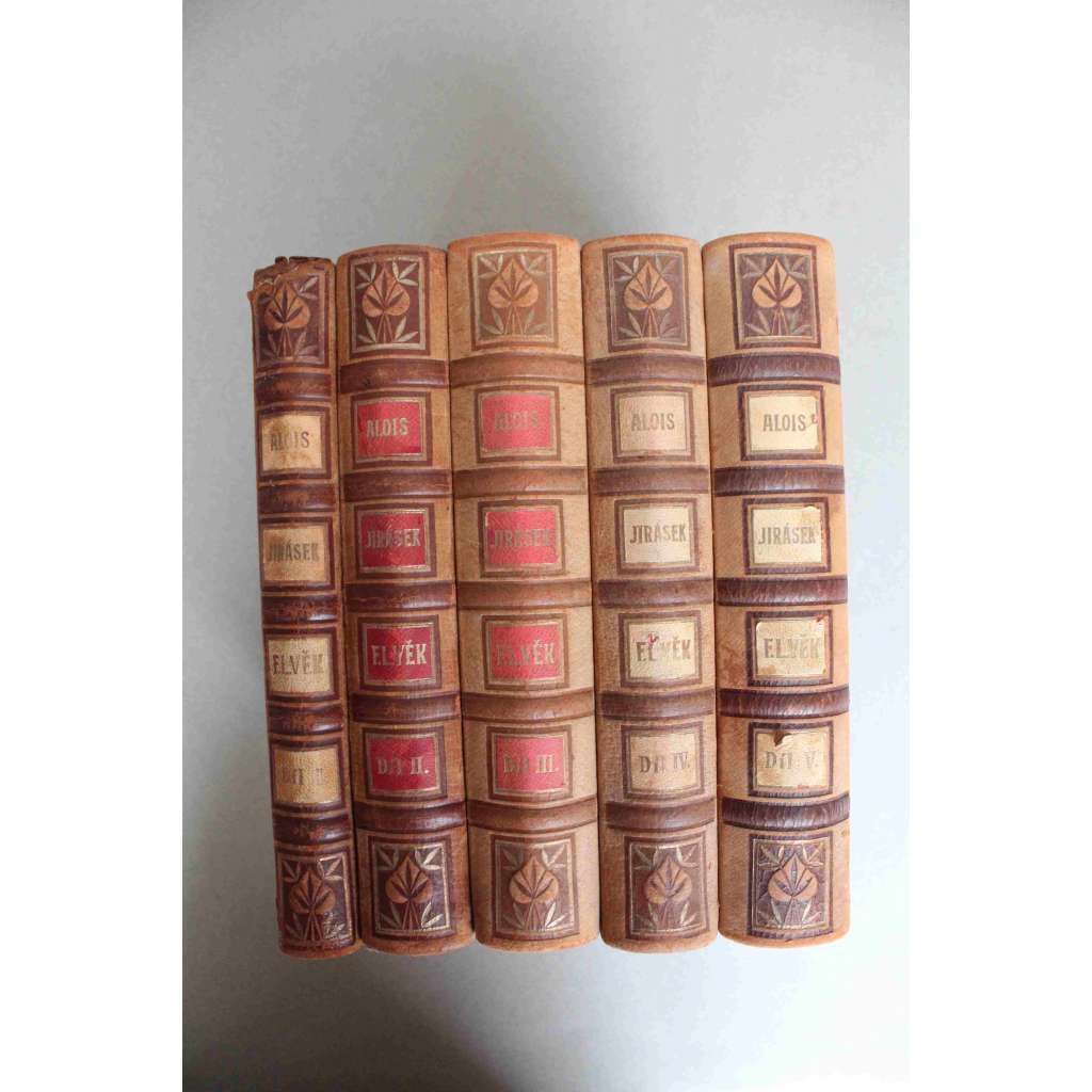 F. L. Věk. Obraz dob našeho národního probuzení. 5 svazků (historický román, národní obrození; polokožená vazba - vazba kůže)