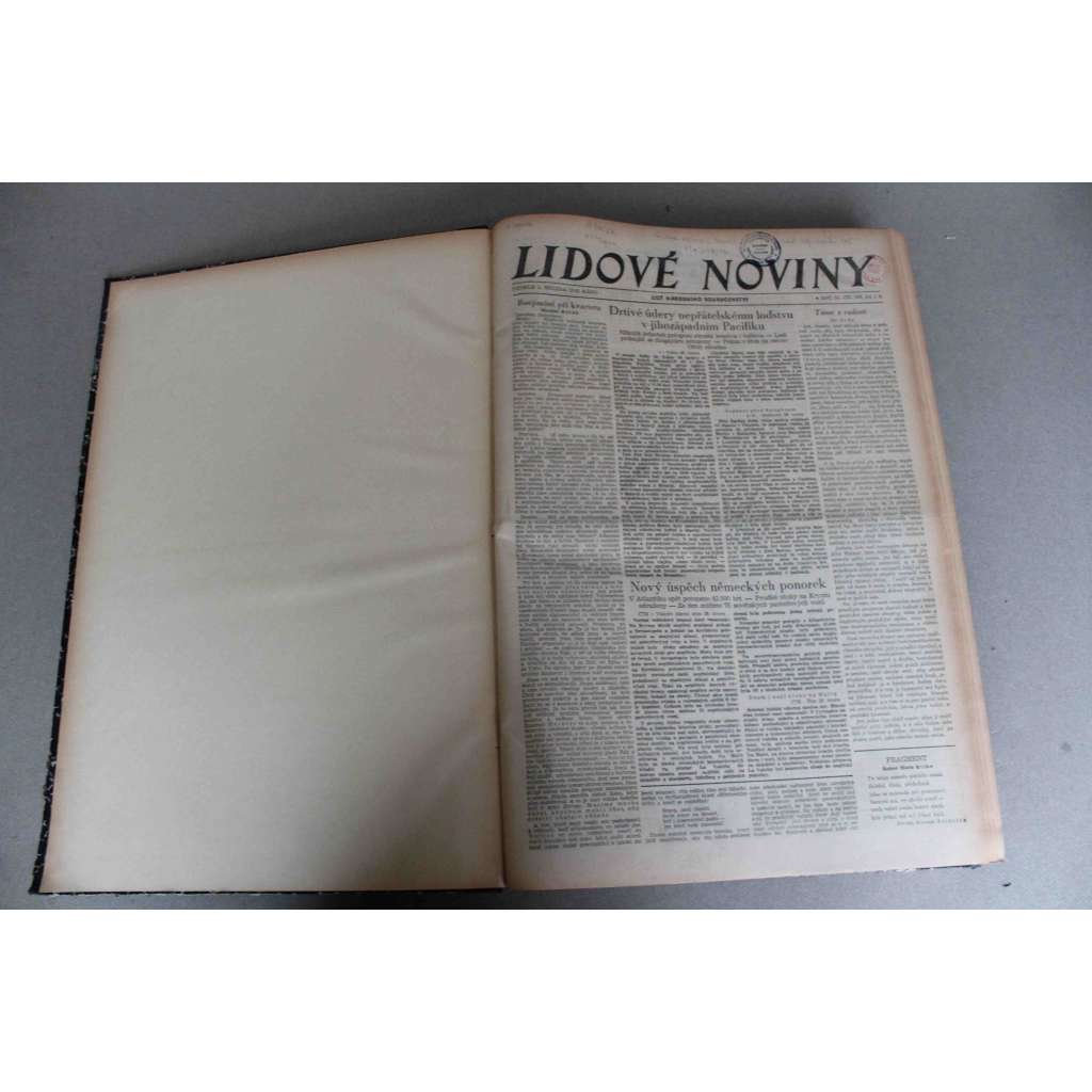 Lidové noviny 1942, roč. 50 (březen-duben) (protektorát, deník, druhá světová válka, mj. Úspěsné boje na Krymu, Japonský postup na Javě, Německé ponorky drtí Americkou plavbu, Adolf Hitler, tvůrce Říše a nové Evropy, E. Moravec)