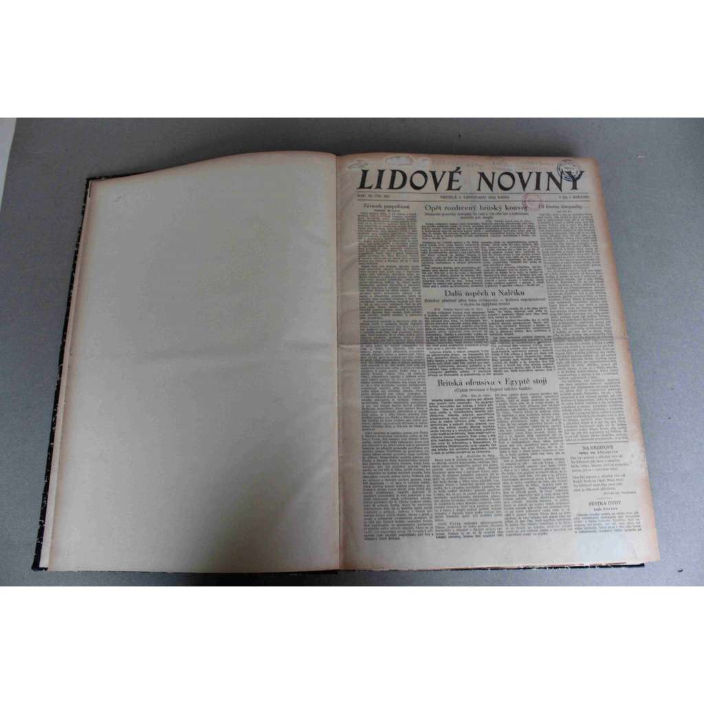 Lidové noviny 1942, roč. 50 (listopad-prosinec) (protektorát, deník, druhá světová válka, mj. Guadalcanal - Japonsko, Stalingrad, Tuhé boje na Kavkaze, Rommel (Afrikakorps), Úder vojsk Osy v Tunisku)