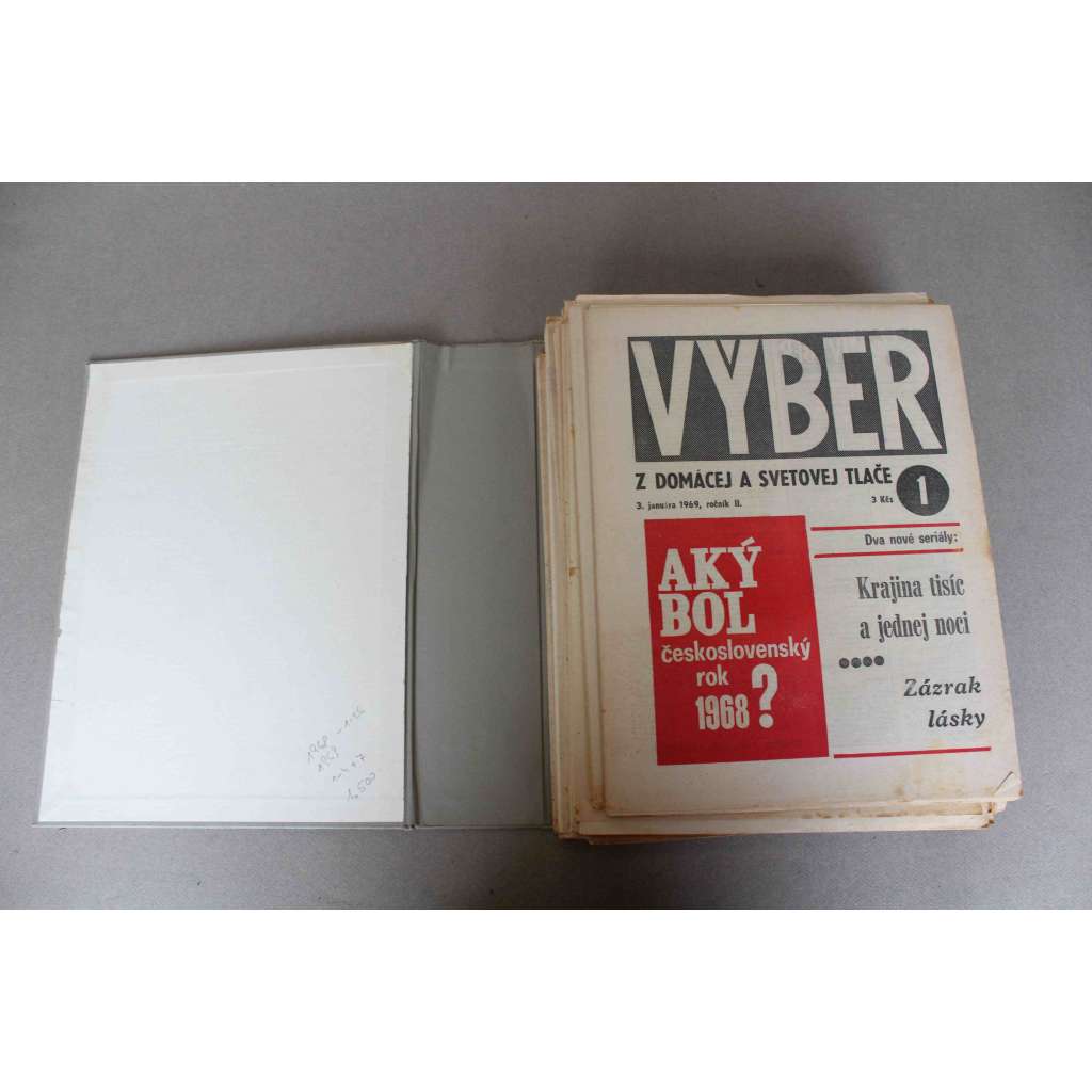 Výber. Z domácej a svetovej tlače 1968-1969 (Výběr z domácího a světového tisku, časopis, žurnalistika, mj. Kronika obsadenia ČSSR [Okupace], Moskovský protokol a normalizácia, Diskusia o federalizácii, Politická samovražda Jana Palacha)