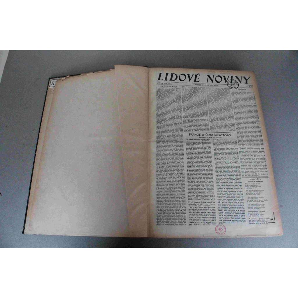 Lidové noviny 1933, roč. 41 (leden-únor) (deník, první republika, mj. K. Čapek - Hordubal, Bratislava, Hitler kancléřem, Zapálení Reichstagu, Hitler chce být vůdcem národa, Čermákův průlom do prohibice)