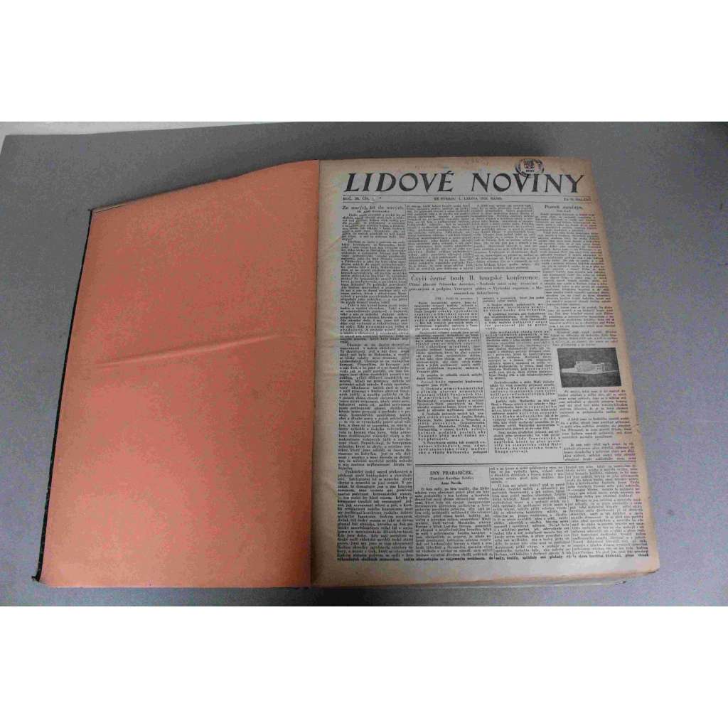 Lidové noviny 1930, roč. 38 (leden-březen) (deník, první republika, mj. Haagská konference, F. Peroutka - President o presidentské otázce, Pod vládou demagogie, České pokusy s raketami, K. Čapek - Výlet do Španělska)