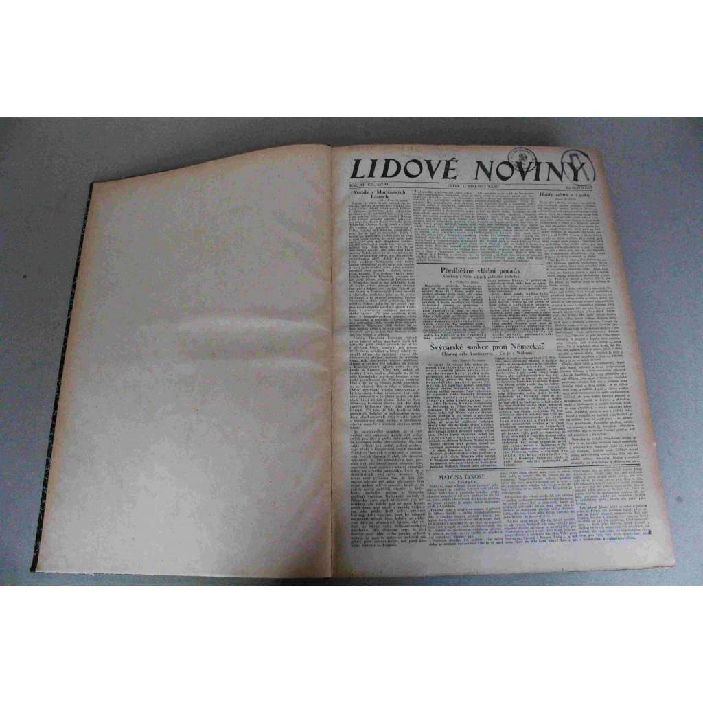 Lidové noviny 1933, roč. 41 (září - říjen) (deník, první republika, mj. Pražské vzorkové veletrhy, K. Absolon - Věstonice, Sionistický sjezd, Bavorští hitlerovci znepokojují Rakousko, Zapálení Reichstagu, Kam jde Německo? [Hitler, Goebbels, Göring])