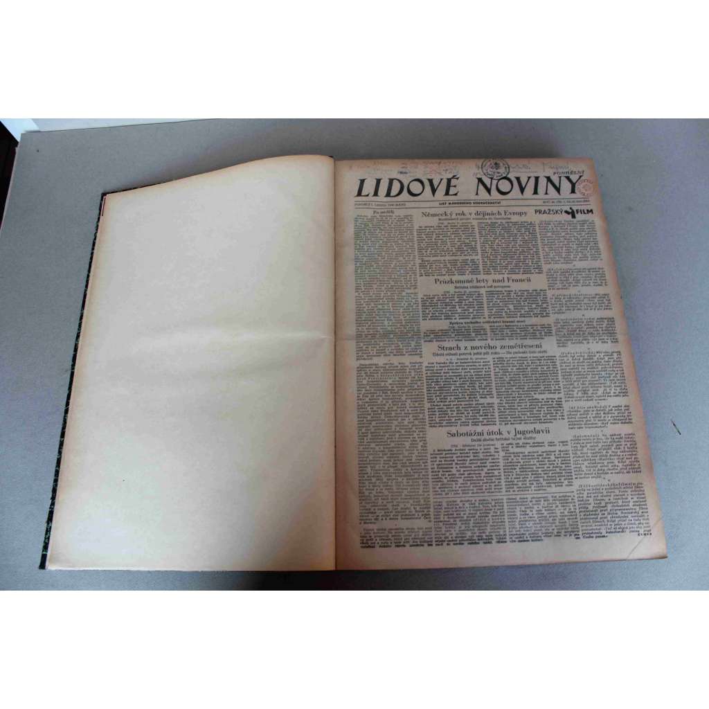 Lidové noviny 1940, roč. 48 (leden-únor) (protektorát, deník, druhá světová válka, mj. Odražený britský nálet, Boje u Ladožského jezera, Podpora Finska, Německá letadla nad Anglií, Vůdce promluvil [Hitler], Eliášova vláda)