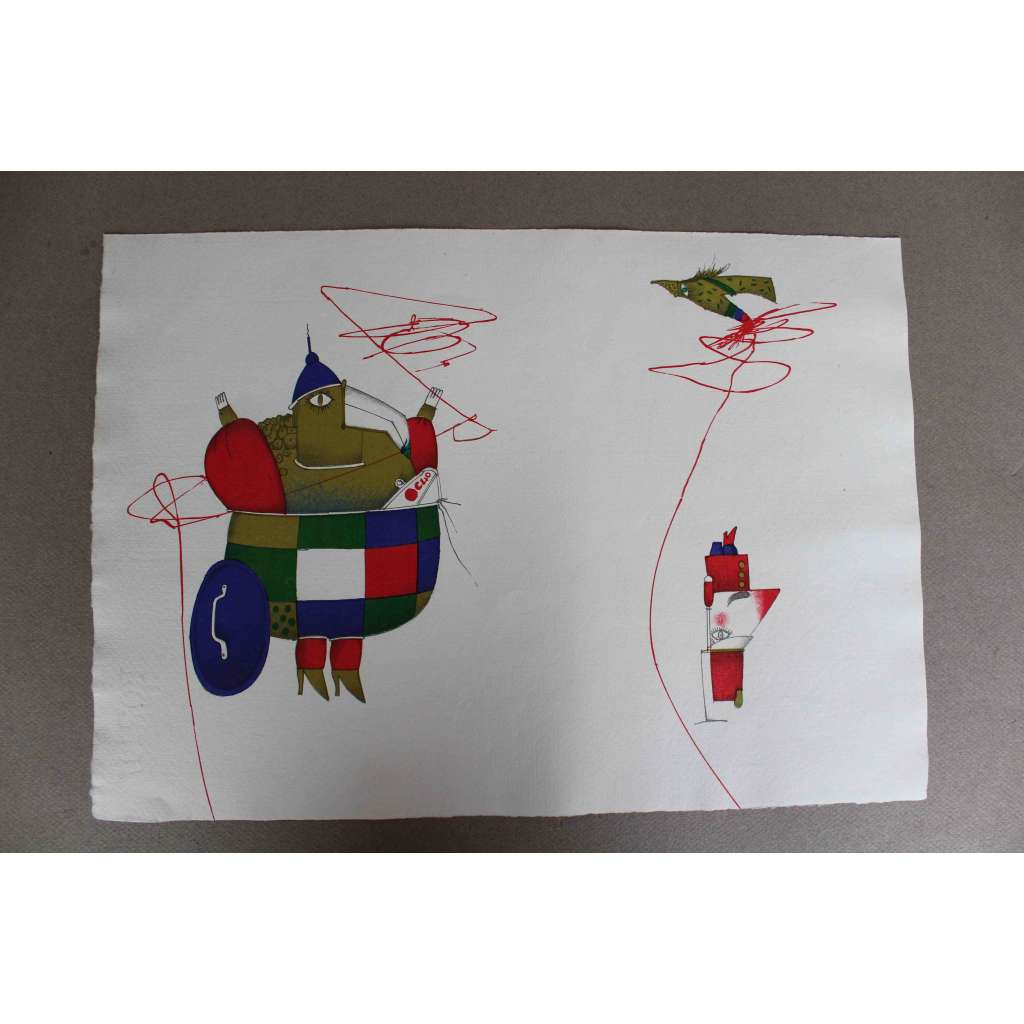 Květa Pacovská - serigrafie, grafika (kolorovaný tisk)