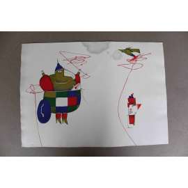 Květa Pacovská - serigrafie, grafika (kolorovaný tisk)