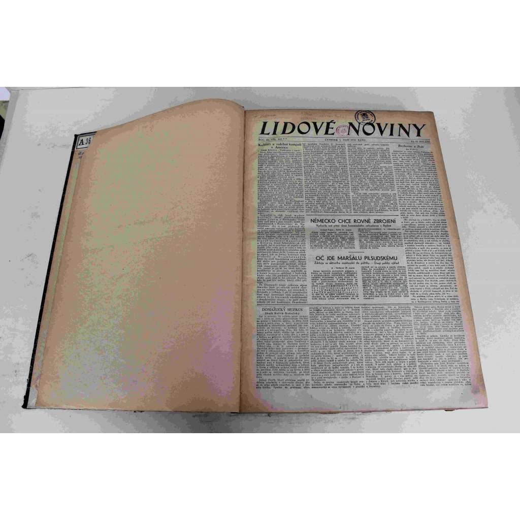 Lidové noviny 1932, roč. 40 (září-říjen) (deník, první republika, mj. Ze života a práce Tomáše Bati [Baťa], Německo žádá rovnoprávnost, Masarykův okruh Brno, Němci proti ČSR a Polsku, 28. říjen - Byla ro revoluce?)