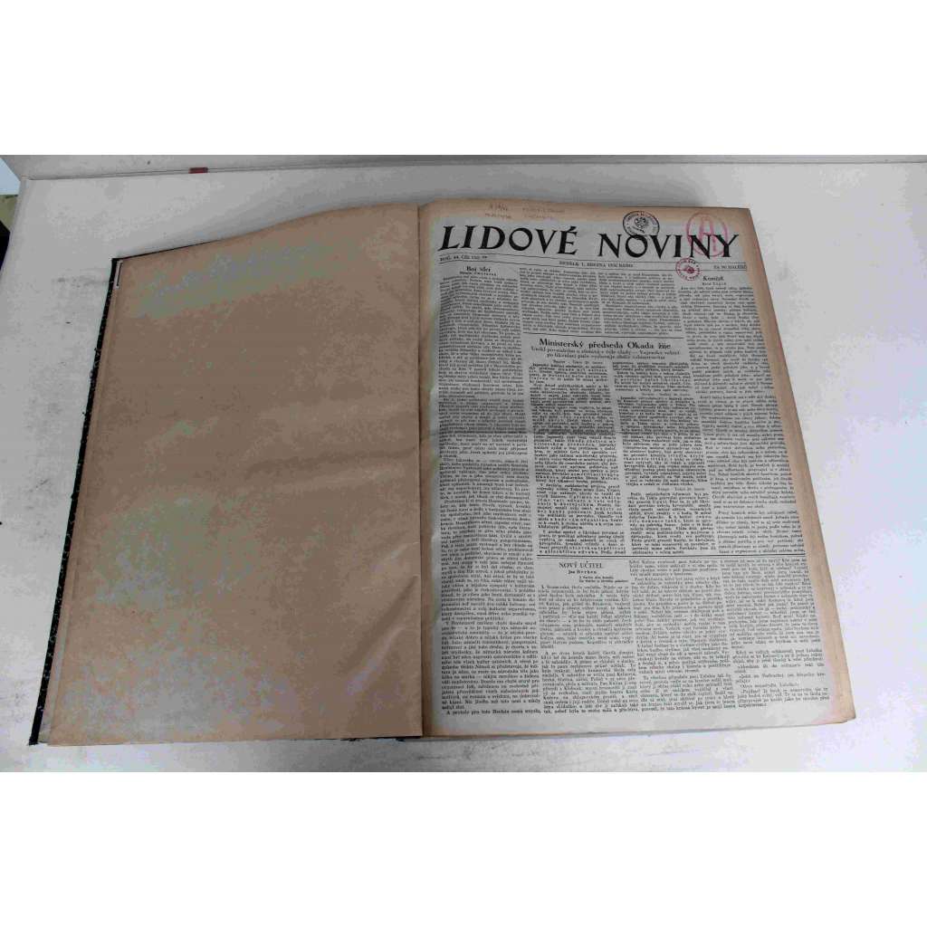 Lidové noviny 1936, roč. 44 (březen-duben) (deník, první republika, mj. Válka habešská [Habeš-Itálie], J. Herben - Masarykův rodinný život, Hodonín, Německo a SSSR, Mae West, Král Eduard VIII., Řím a Malá dohoda)