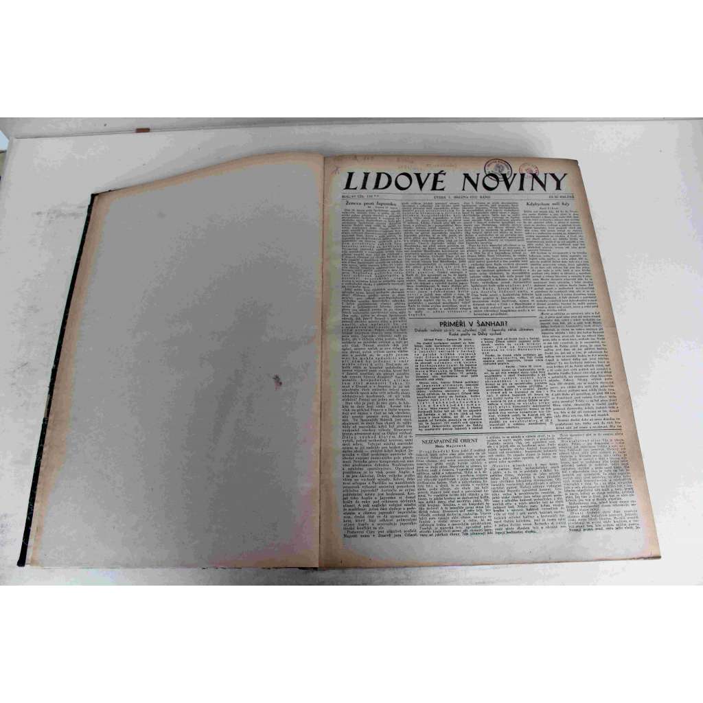 Lidové noviny 1932, roč. 40 (březen-duben) (deník, první republika, mj. Ženeva proti Japonsku, Únos Lindberghova synka, Francie T. G. Masarykovi, Před volbou v Německu [Hindenburg-Hitler], Goethe, Tragické neštěstí Baťova letadla)