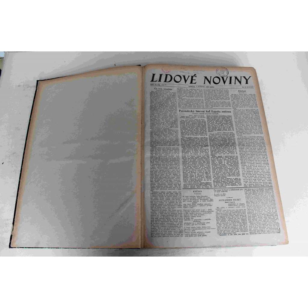 Lidové noviny 1937, roč. 45 (květen-červen) (deník, první republika, mj. Zoufalé boje o Bilbao [Španělsko, občanská válka], Zkáza vzducholodi Hindenburg, Pryč od osy Berlín-Řím, Nepřipustíme nikdy vnitřní rozdělení státu, Čistka v rudé armádě pokračuje)