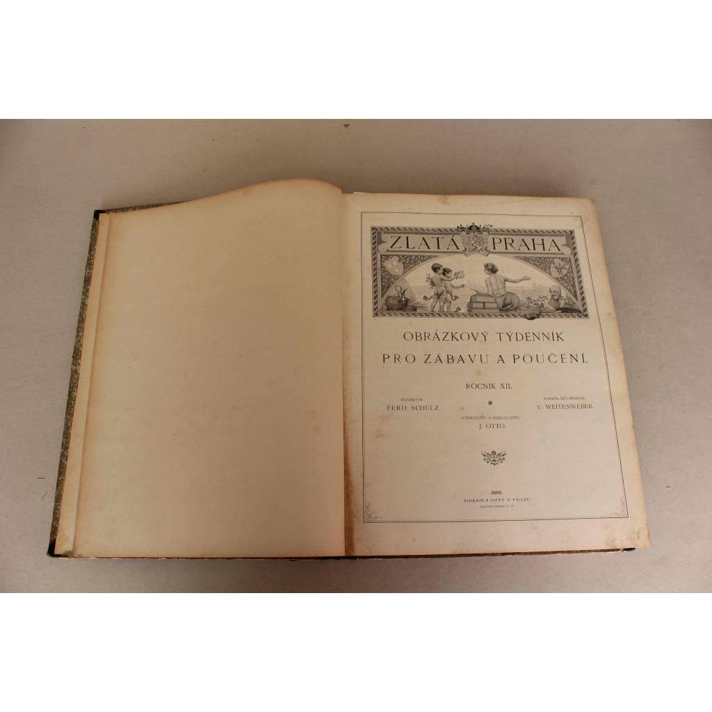 Zlatá Praha 1895, roč. XII (časopis, kultura, poezie, beletrie, hudba, mj. J. Vrchlický - Písně poutníka, G. Preisová - Po podzimu, Anatole France, A. Jirásek - Starou Prahou a návsí; ilustrace M. Aleš, Brožík, Mašek, Škréta)