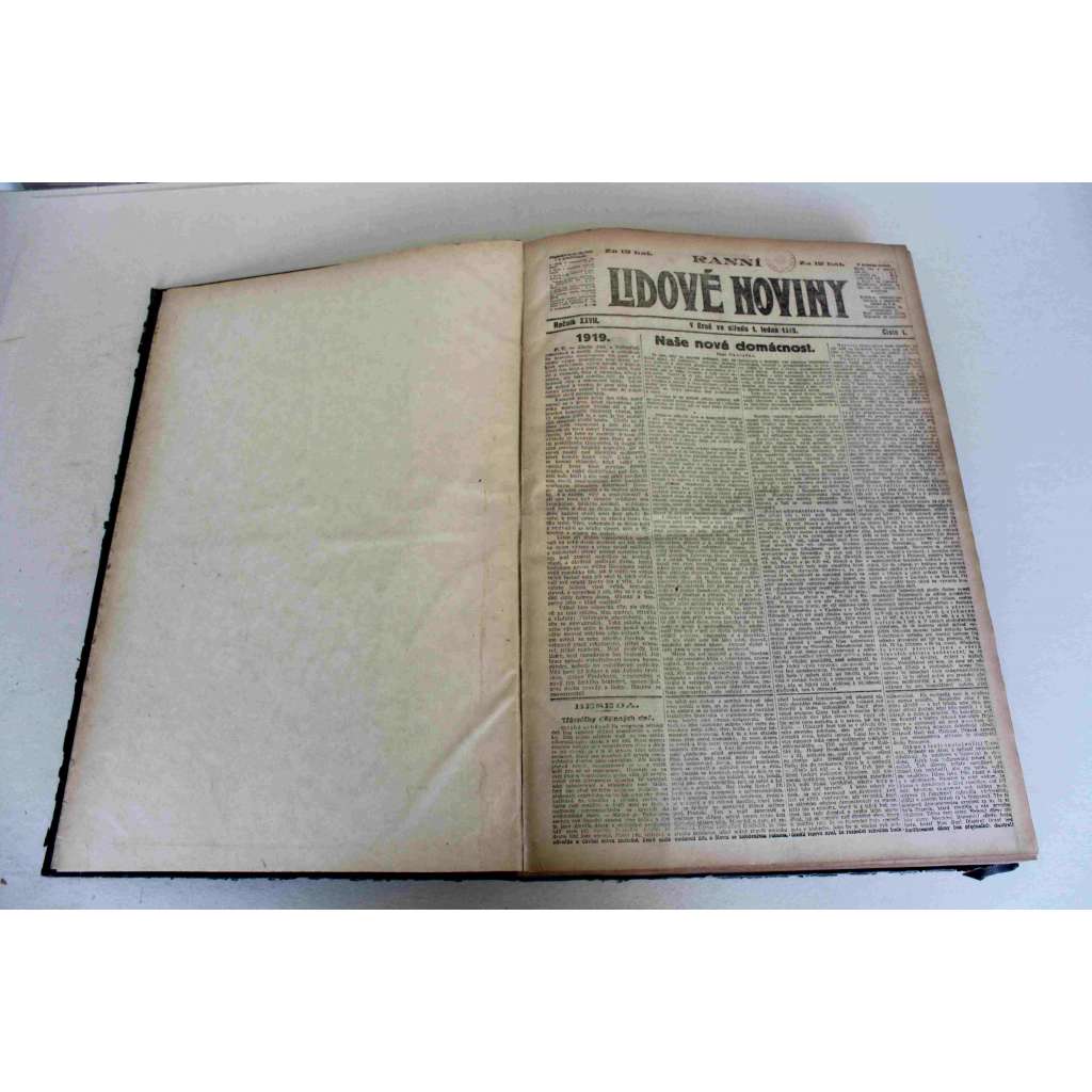 Lidové noviny 1919, roč. XXVII. (leden-březen) (deník, první republika, mj. Naše nová domácnost, Velké Brno, Obsazení Prešpurku [Bratislava], Další postup na Slovensku, Atentát Kramář, Naši v Rusku [legie], Těšínsko)