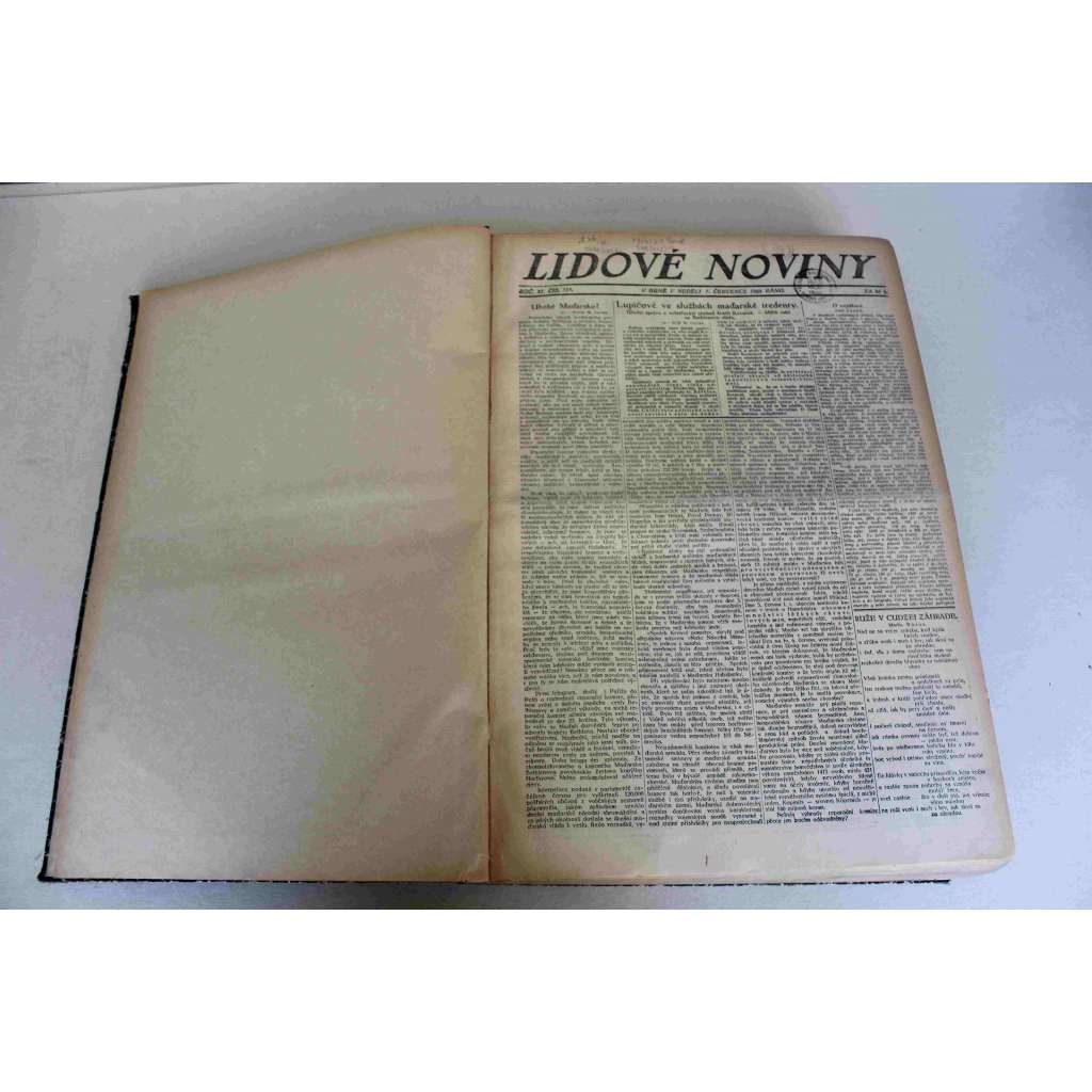 Lidové noviny 1923, roč. 31 (červenec-září) (deník, první republika, mj. Zločin Josefa Šoupala [Atentát Rašín], Husův svátek, Spojenci a Německo, Brněnské výstavní trhy, Říšská banka znehodnocuje sama marku, Mussolini- Rijeka, K. Čapek - Chvějící se svět)