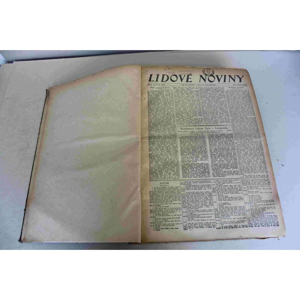 Lidové noviny 1925, roč. 33 (říjen-prosinec) (deník, první republika, mj. Konference v Locarnu, Vina Německa ze světové války, Teror v Řecku, 28. říjen, K. Čpaek - My a oni, Vánoce 1925)