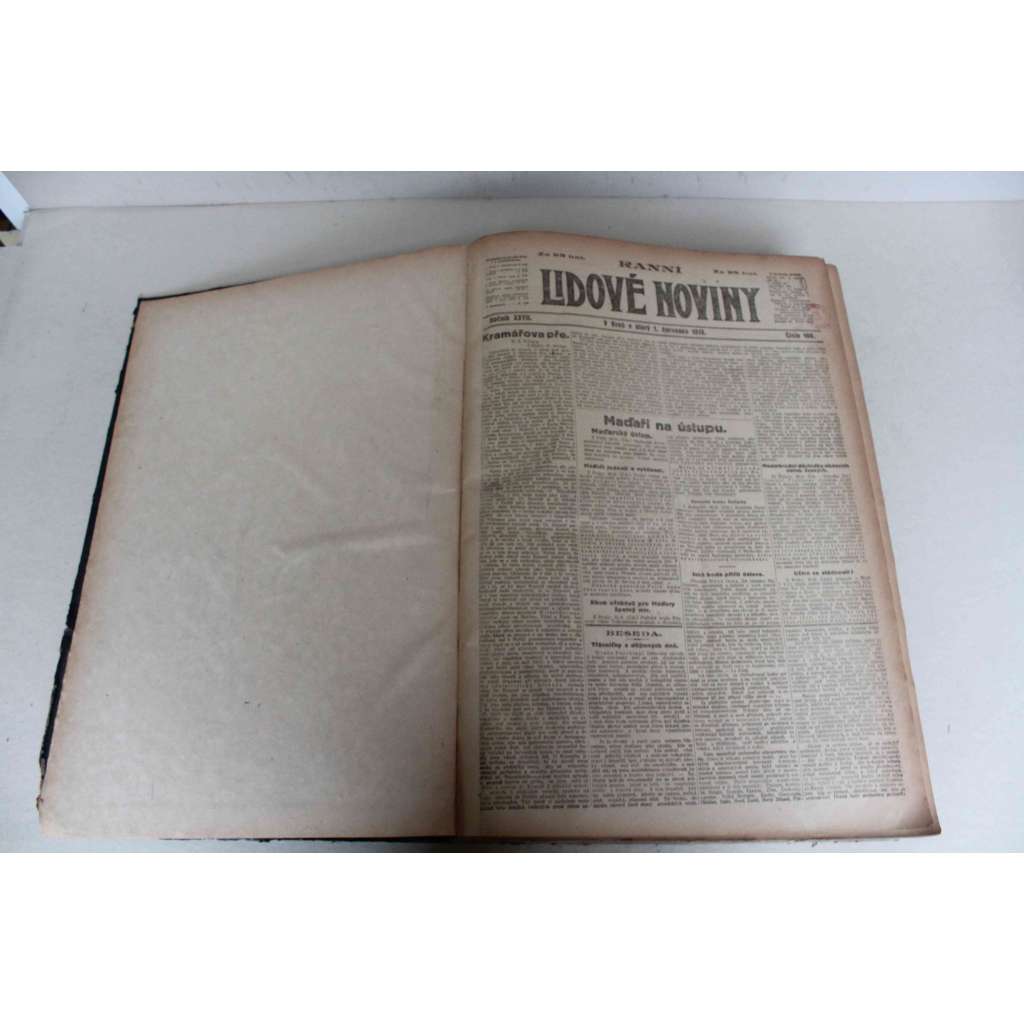 Lidové noviny 1919, roč. XXVII. (červenec-září) (deník, první republika, mj. Maďaři na ústupu [Béla Kun], Spor Lenina s Trockým, Velká bitva ve východním Haliči, Bratislava žádá pravý břeh Dunaje, Dohoda obsadí Maďarsko rumunským vojskem, Těšínsko)