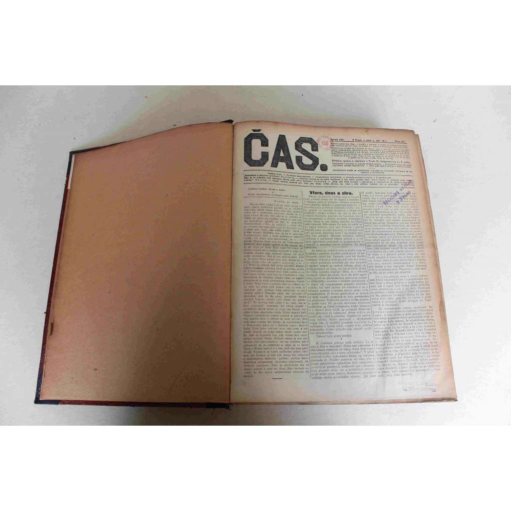 Čas. List věnovaný veřejným otázkám 1911, roč. XXV (září-prosinec) [noviny, deník realistů - Herben, Masaryk, Cyril Dušek ad., mj. Drahota a nezaměstnanost, Sjezd německé sociální demokracie, Válka Itálie s Tureckem, Smetana contra Dvořák?)