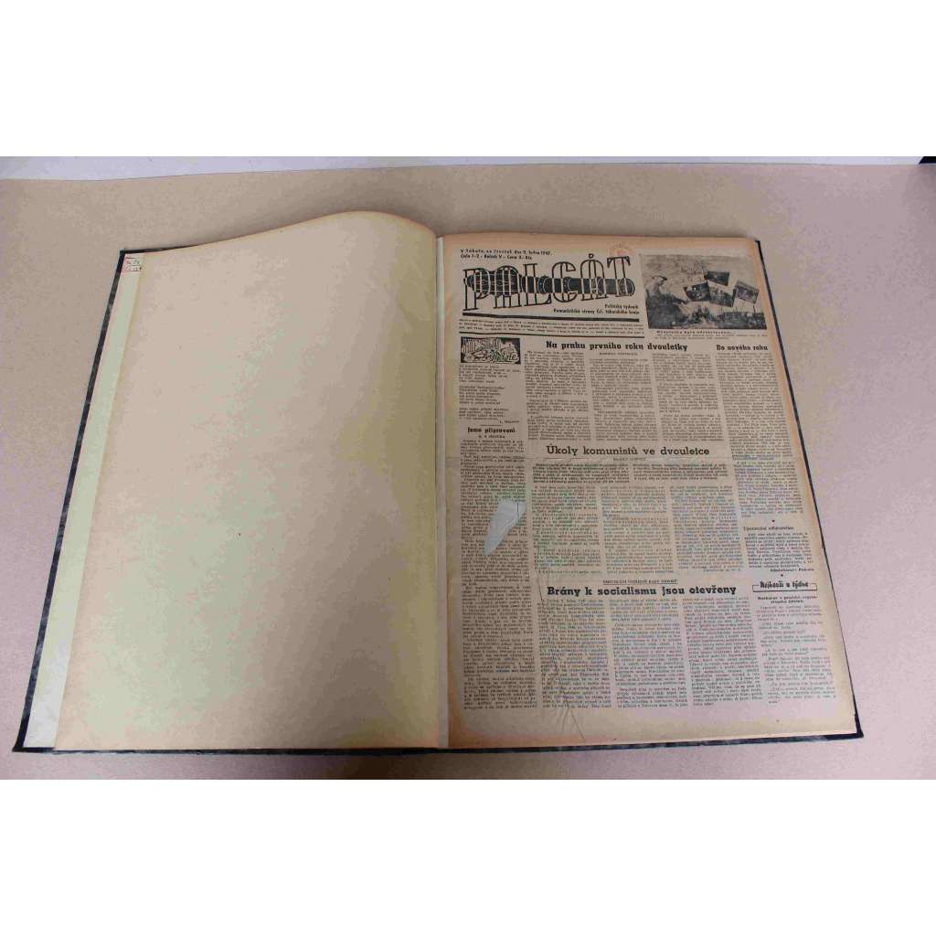 Palcát. Politický týdeník KSČ 1947, roč. V. (časopis, Tábor, táborský kraj,  mj. Dvouletka, K 23. výročí úmrtí V. I. Lenina, TGM [Masaryk], Jihočeský lid zdraví presidenta republiky [Beneš], Zemřel S. K. Neumann)
