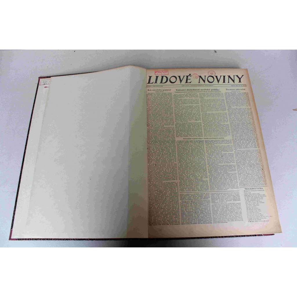 Lidové noviny 1949, roč. 57 (červenec-září) (deník, komunismus, mj. Jiří Dimitrov mrtev, Marshallovy fondy sníženy, Boje v Řecku, President republiky odjel na Slovensko, Titovci v táboře imperialistů)